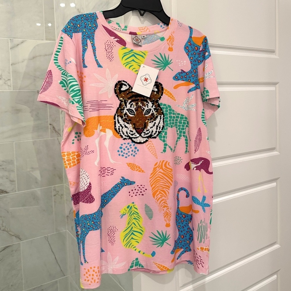 Sheridan French Tiger Sequin Top Size: Medium